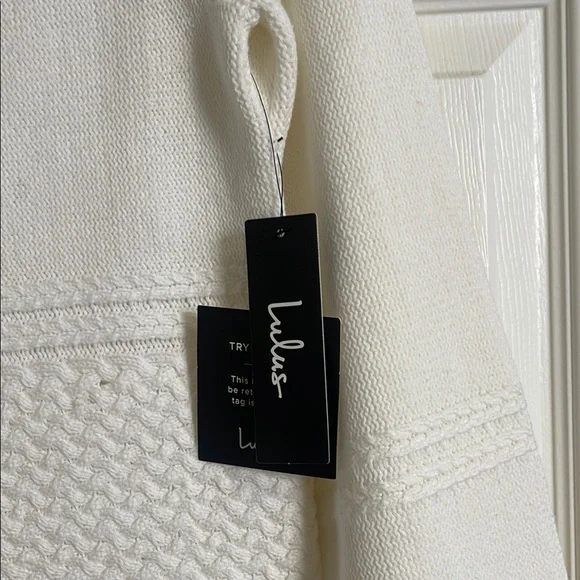 Lulus White Sweater Dress with Fringe - Picture 2 of 7